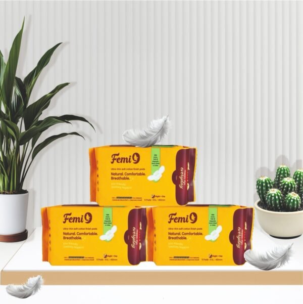 Femi9 Ultra-Thin Pads (410mm-XXL) | (5 Pads/Pack) ( 3 Combo Pack - 15 Pads )